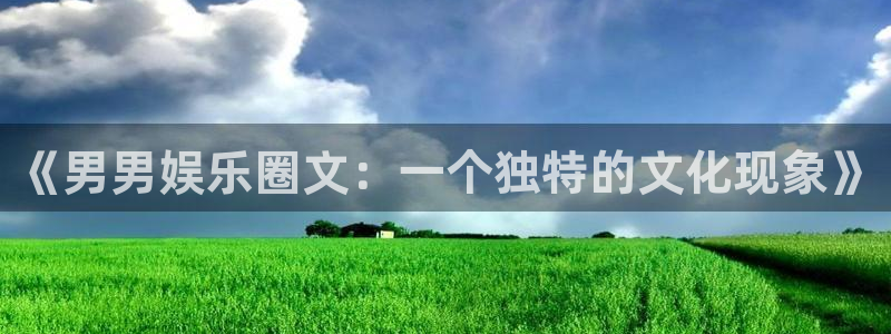 7790必发集团登录入口：《男男娱乐圈文：一个独特的文化现象》